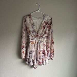 Floral Long Sleeve Romper from Francesca’s